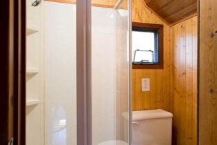 Private bathroom in the Vintage Cabins