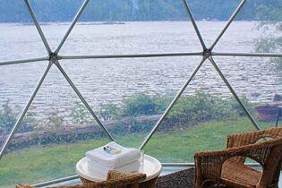 Ocean views from your geodesic dome at the Backeddy Resort
